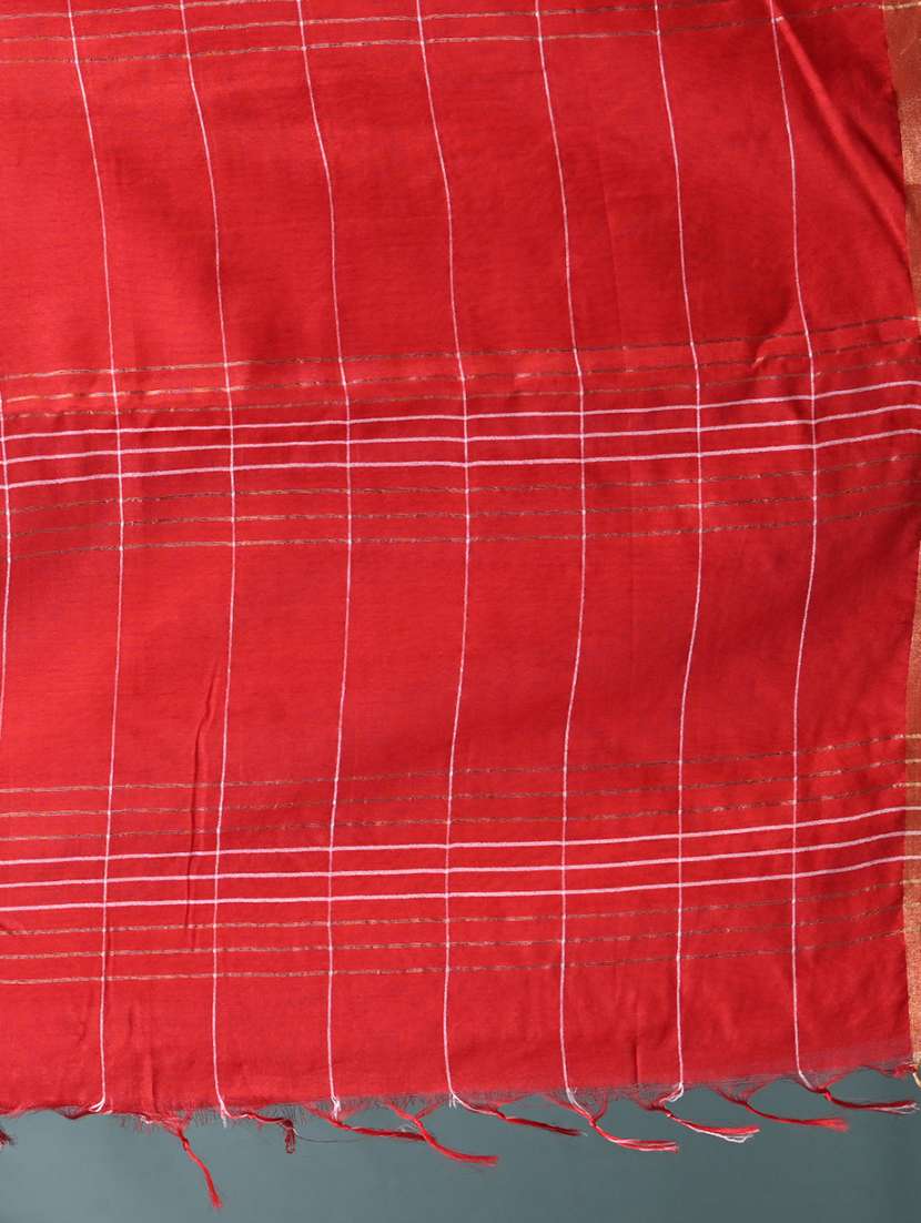 women checkered bordered saree with blouse - 22312837 -  Standard Image - 6