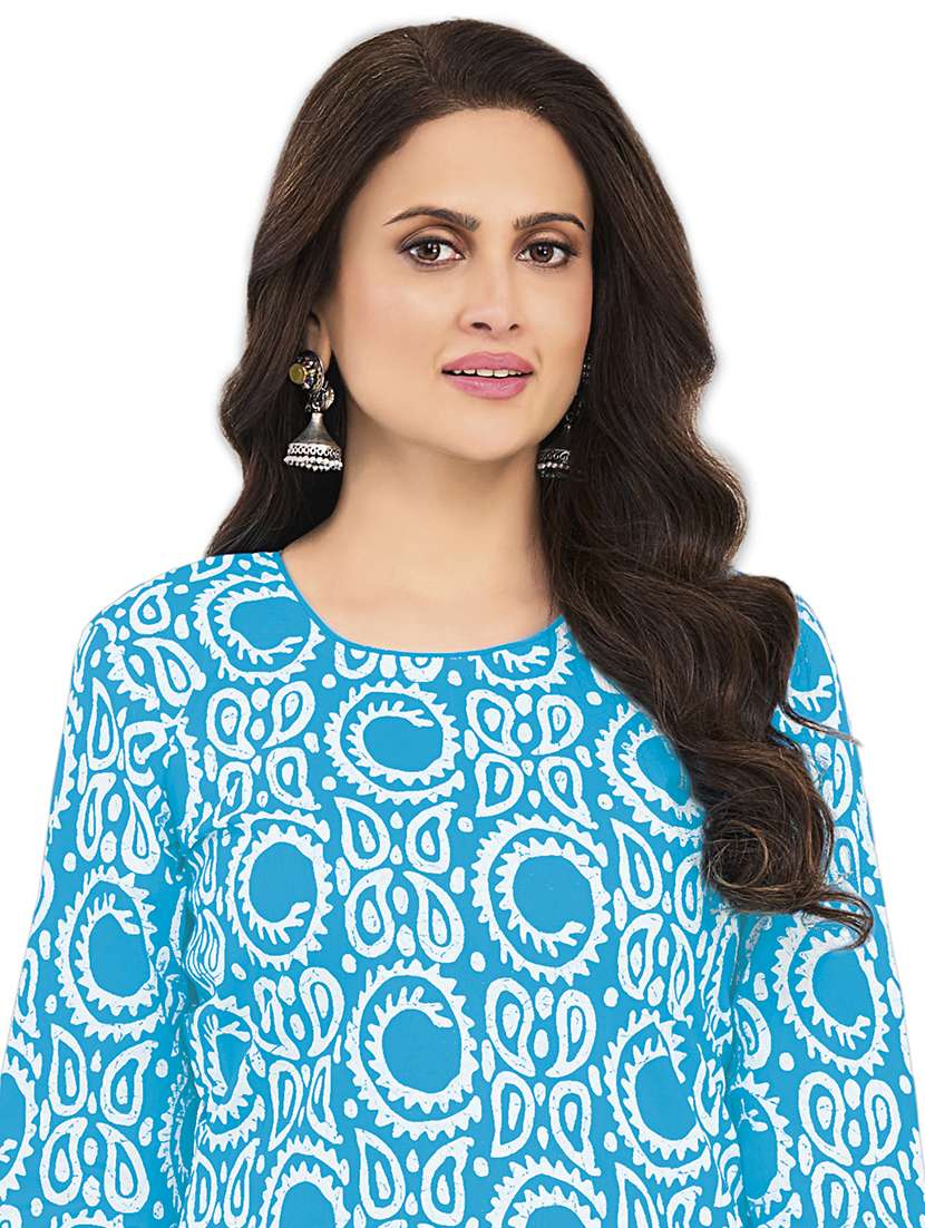 women printed three quarter sleeve kurta salwar with dupatta set - 22312882 -  Standard Image - 4