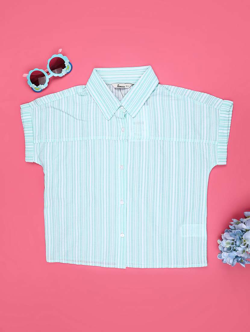 sea green cotton shirts top - 22313325 -  Standard Image - 1