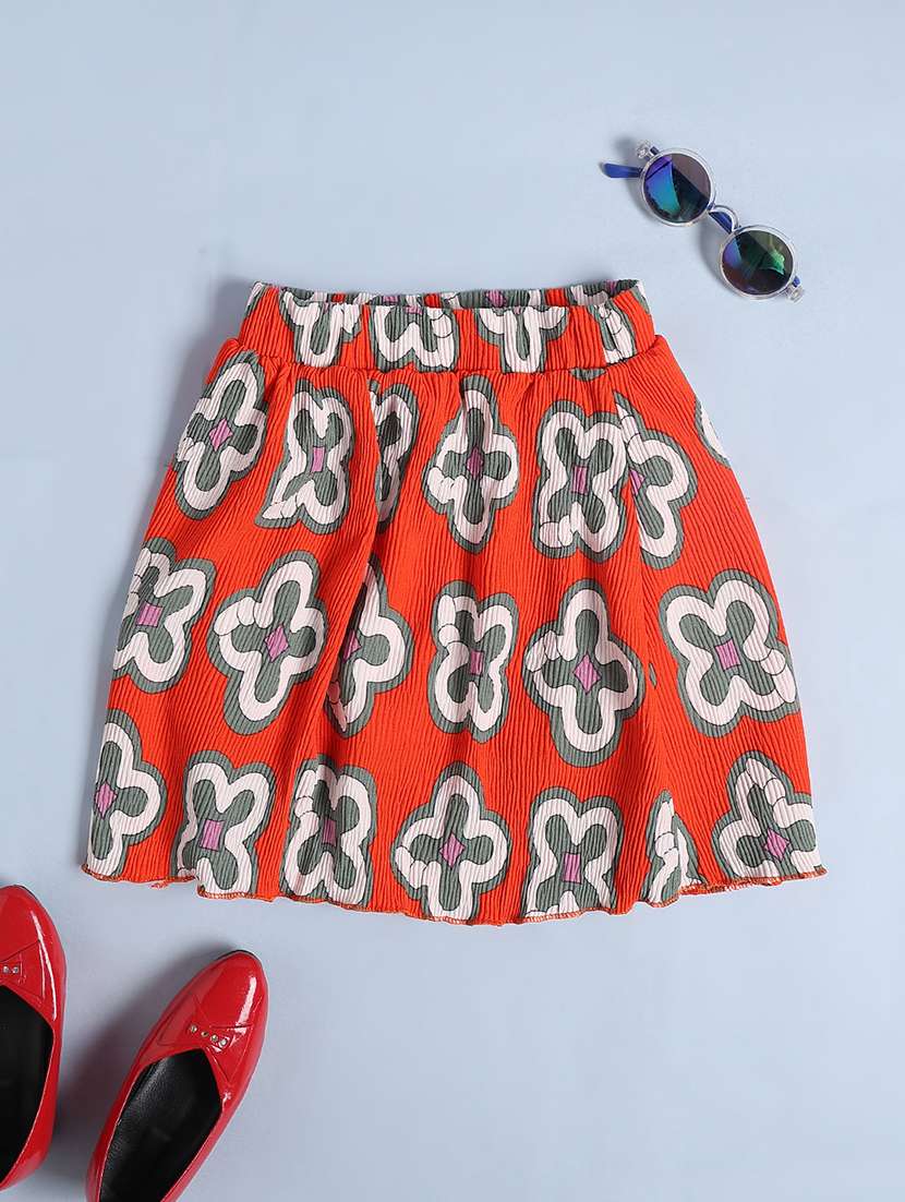 orange cotton flared skirt - 22313367 -  Standard Image - 1
