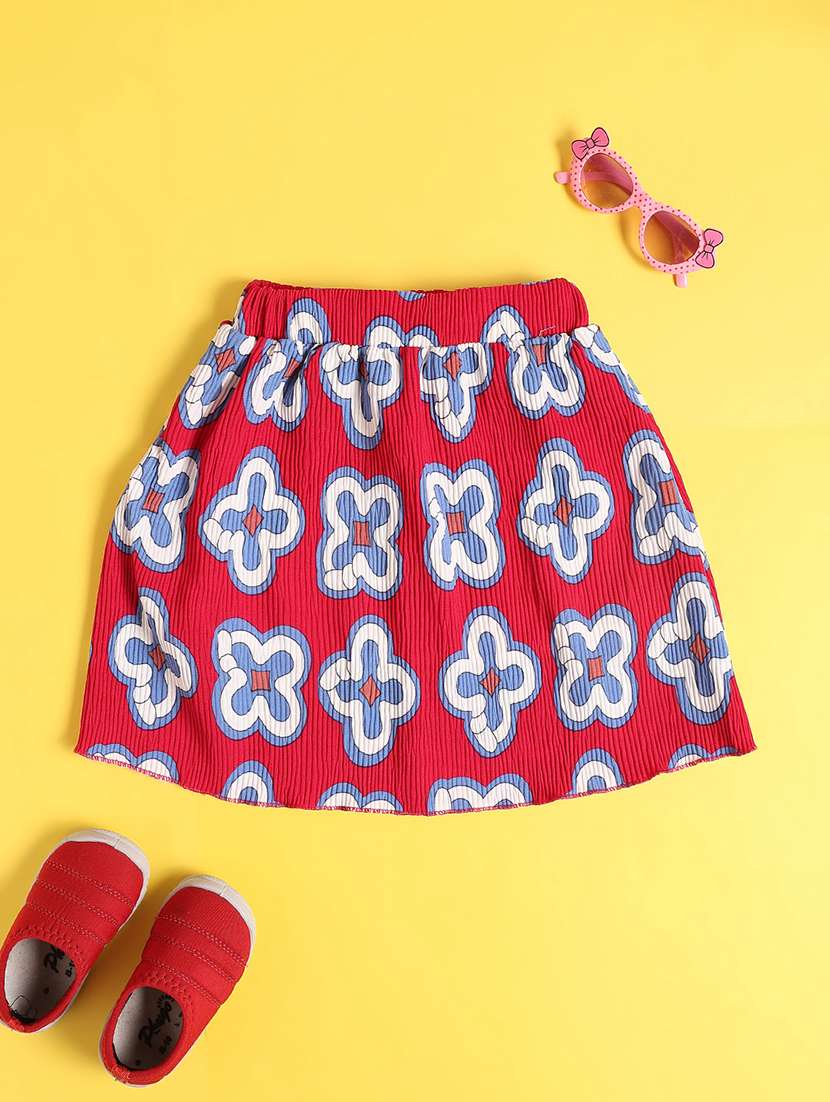 red cotton flared skirt - 22313369 -  Standard Image - 1