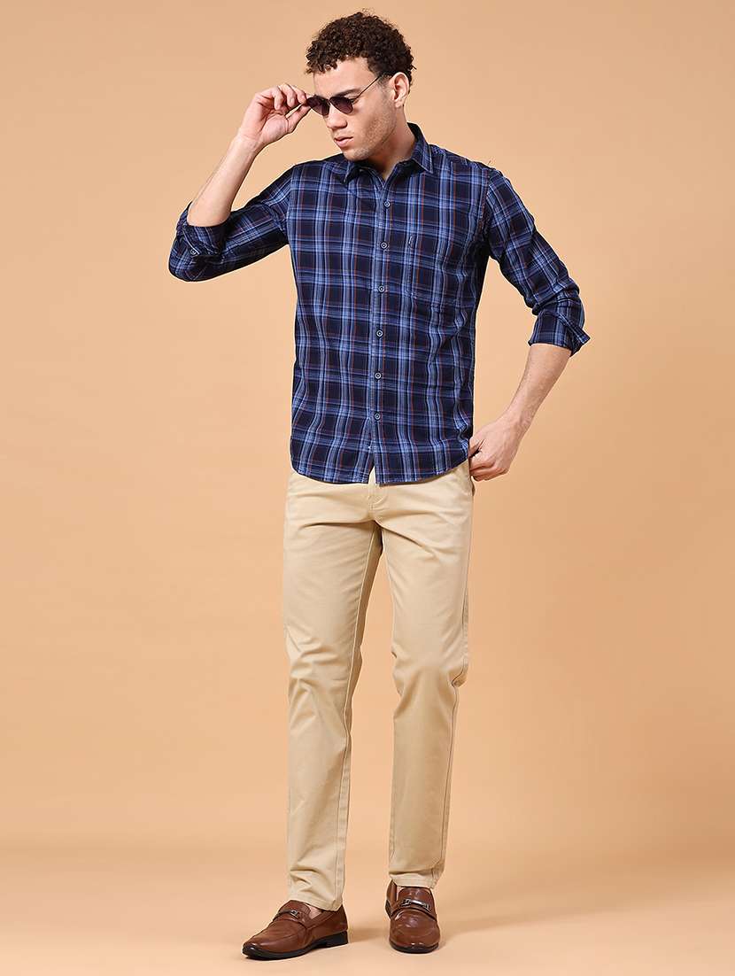 men checkered long sleeve slim fit casual shirt - 22313480 -  Standard Image - 4