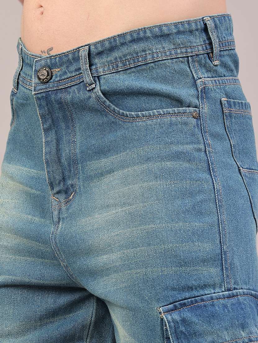 men washed mid rise regular fit cargo  - 22313532 -  Standard Image - 1