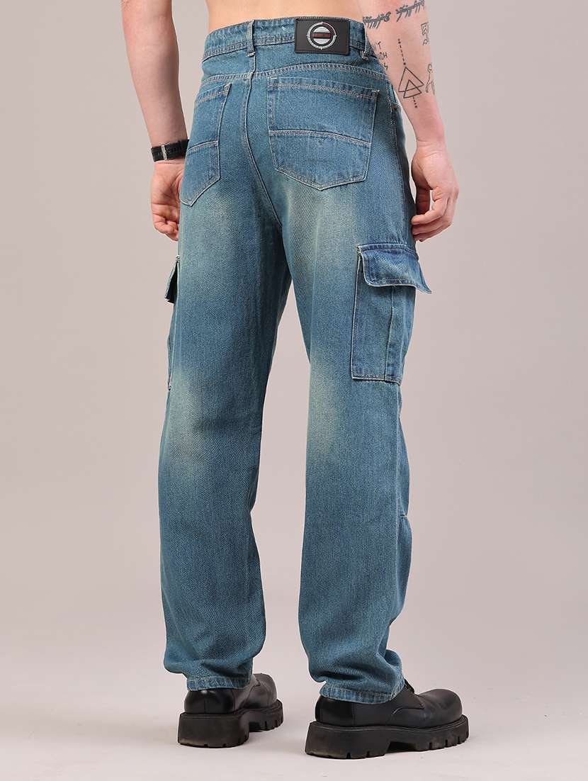 men washed mid rise regular fit cargo  - 22313532 -  Standard Image - 4