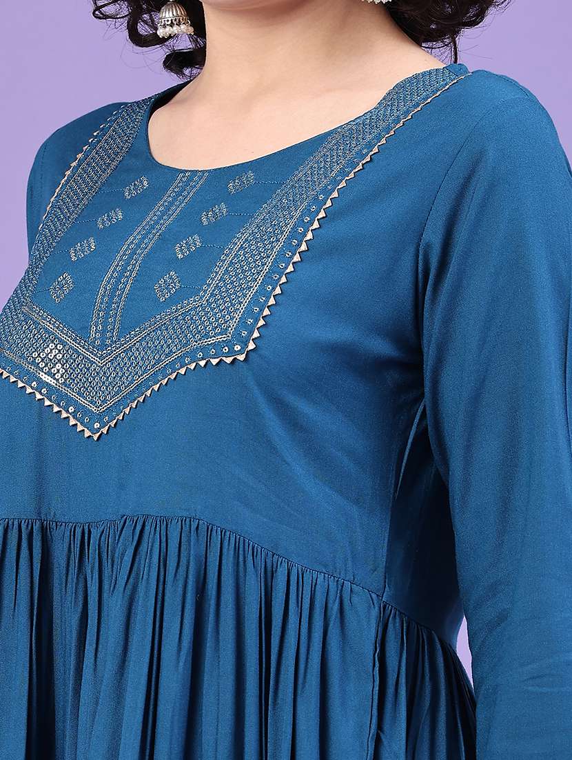 women embellished flared kurta and pants set - 22313589 -  Standard Image - 1