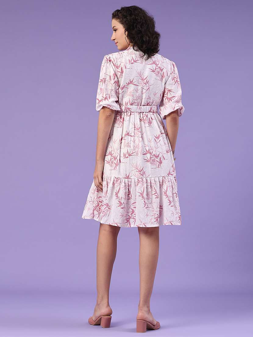 women printed puff sleeve tiered dress - 22313640 -  Standard Image - 4