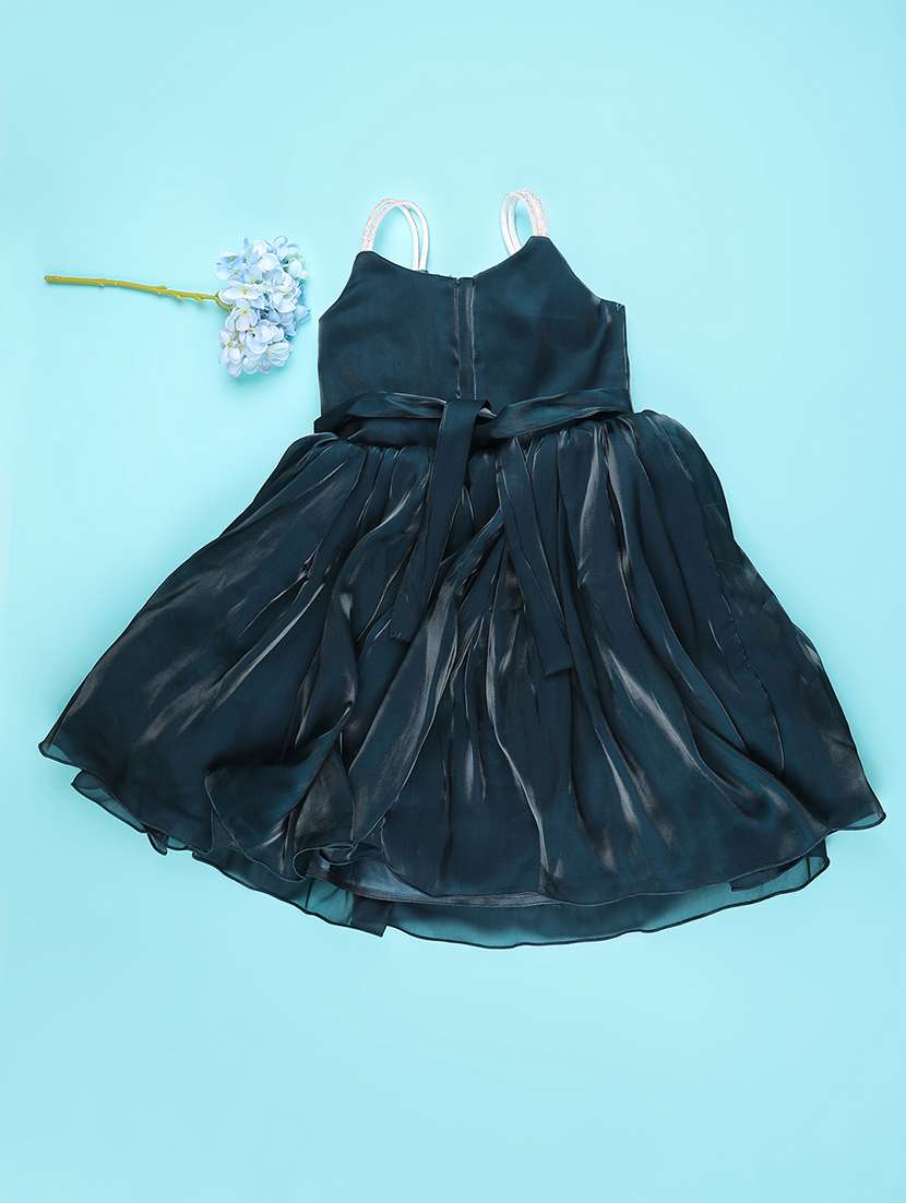 girls self designed sleeveless flared frock - 22313656 -  Standard Image - 1