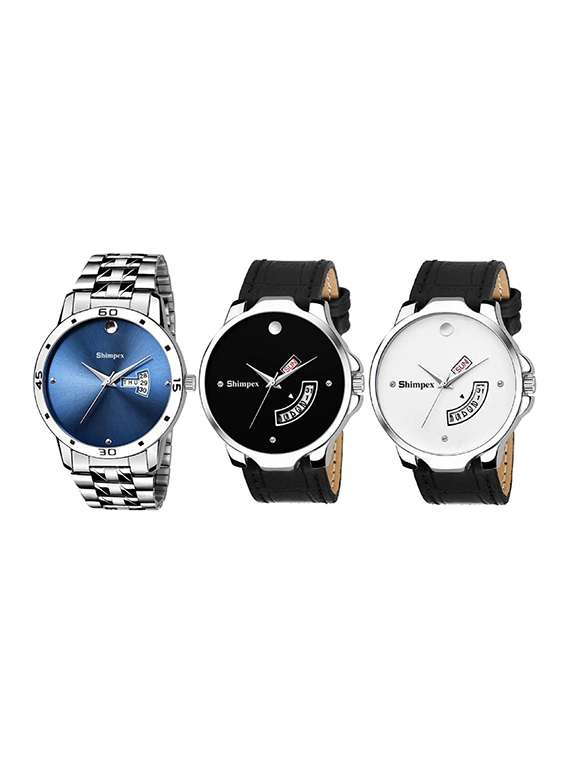 classic edge analog watch set of 3