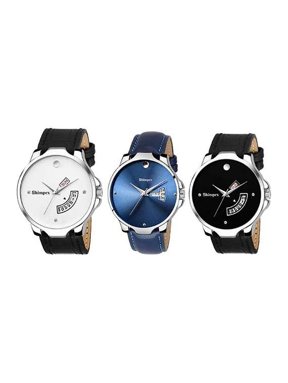  classic edge analog watch combo
