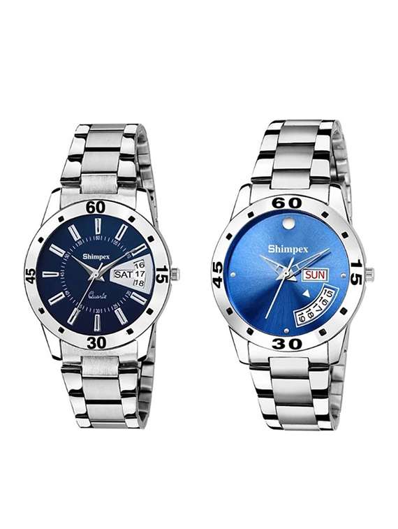 men pack of 2 classic edge analog watch 