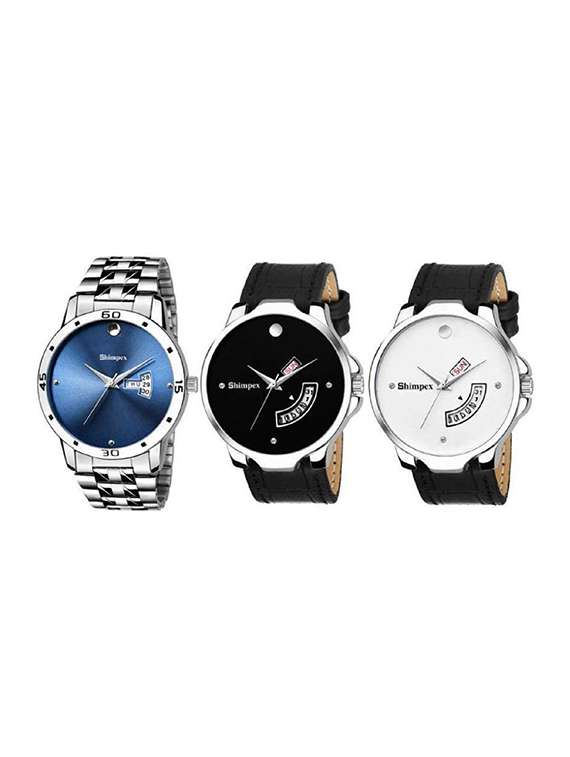 classic edge analog watch combo