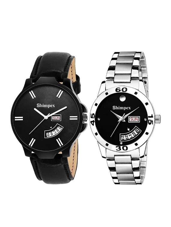 men pack of 2 classic edge analog watch 