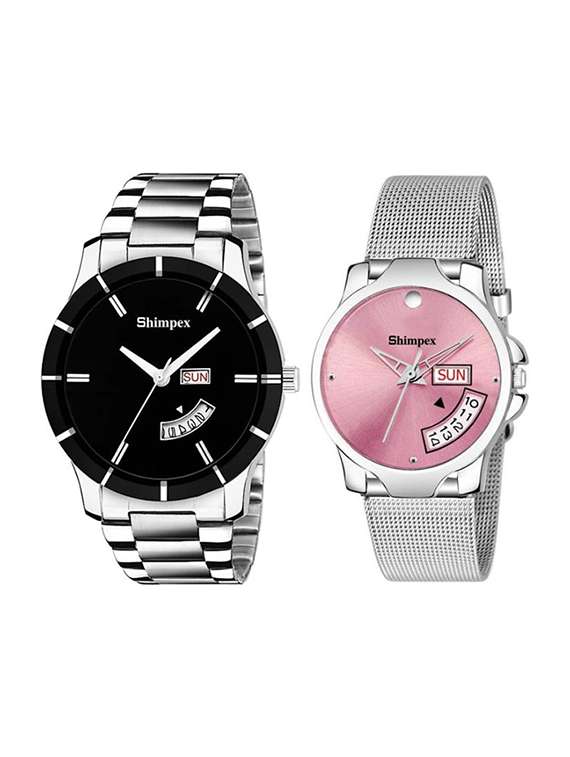  classic edge analog watch combo