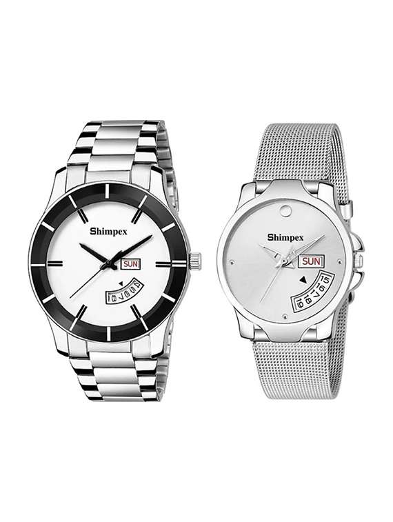 classic edge analog watch set of 2 