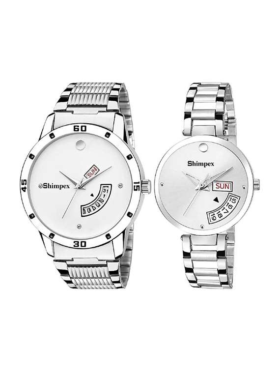 classic edge analog watch set of 2 