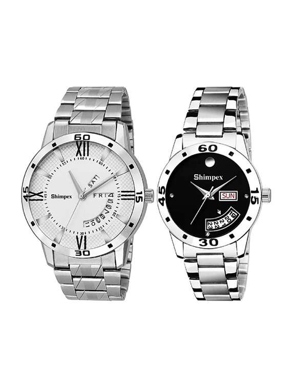 classic edge analog watch set of 2 