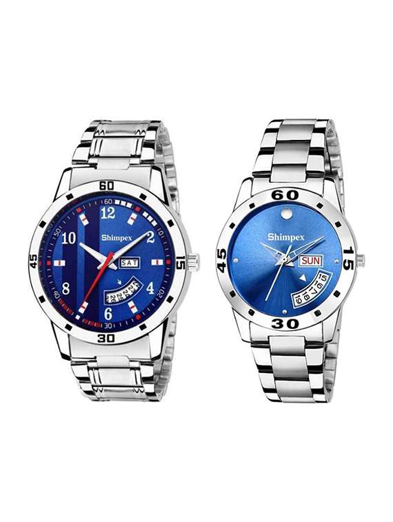 classic edge analog watch set of 2 