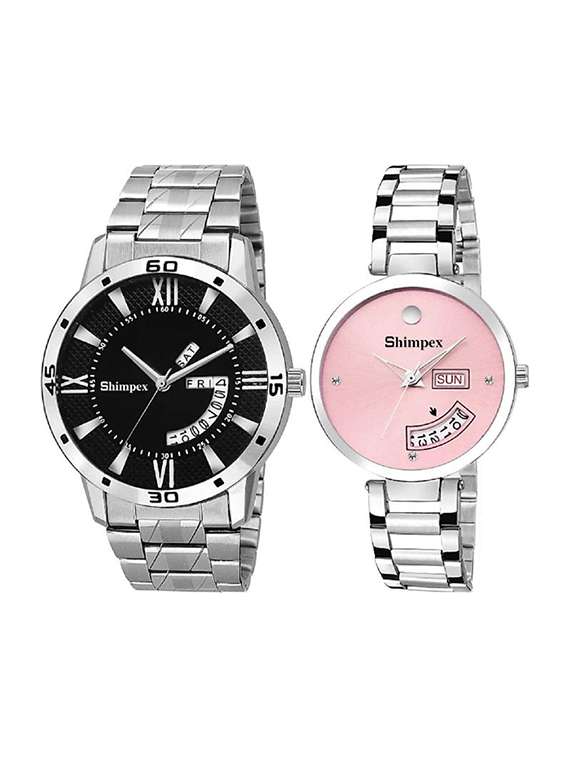 classic edge analog watch set of 2 