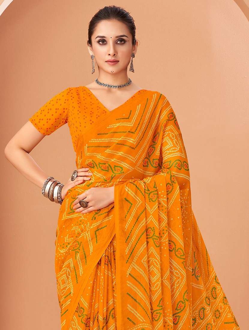 women printed casual wear saree with blouse - 22315720 -  Standard Image - 1