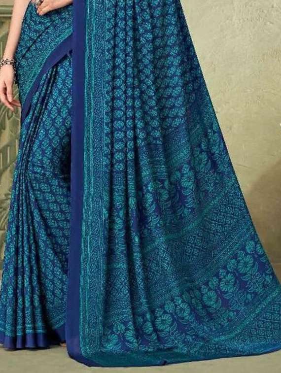 women printed casual wear saree with blouse - 22315721 -  Standard Image - 1