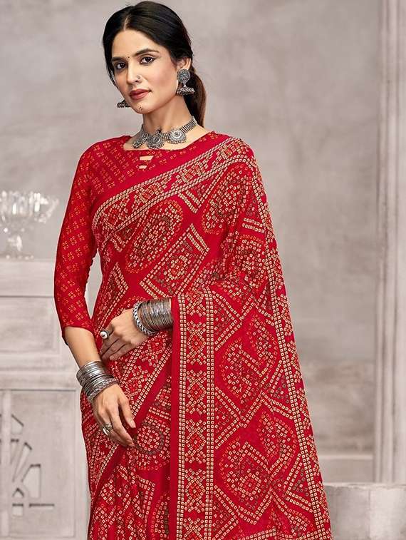 women printed casual wear saree with blouse - 22315732 -  Standard Image - 1