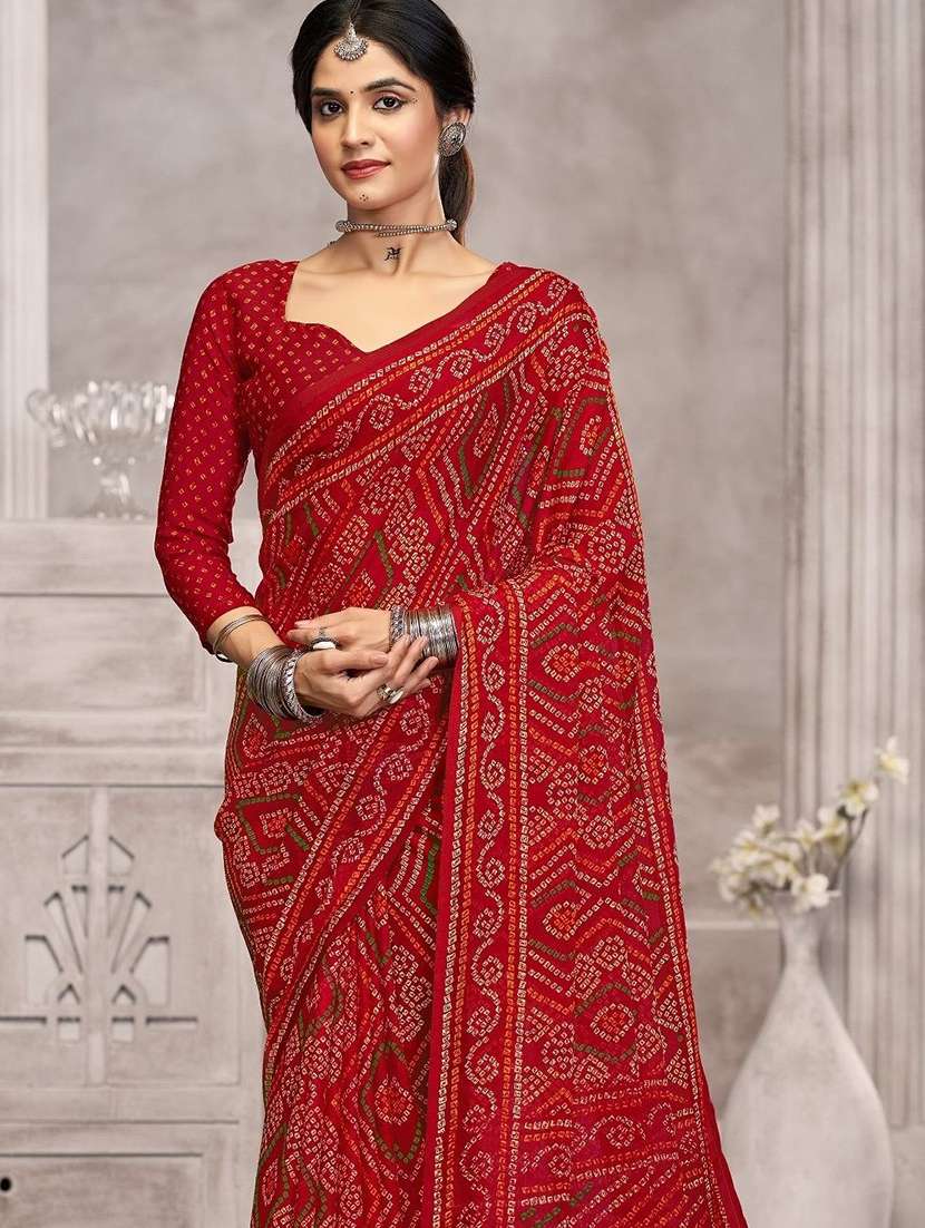 women printed casual wear saree with blouse - 22315733 -  Standard Image - 1