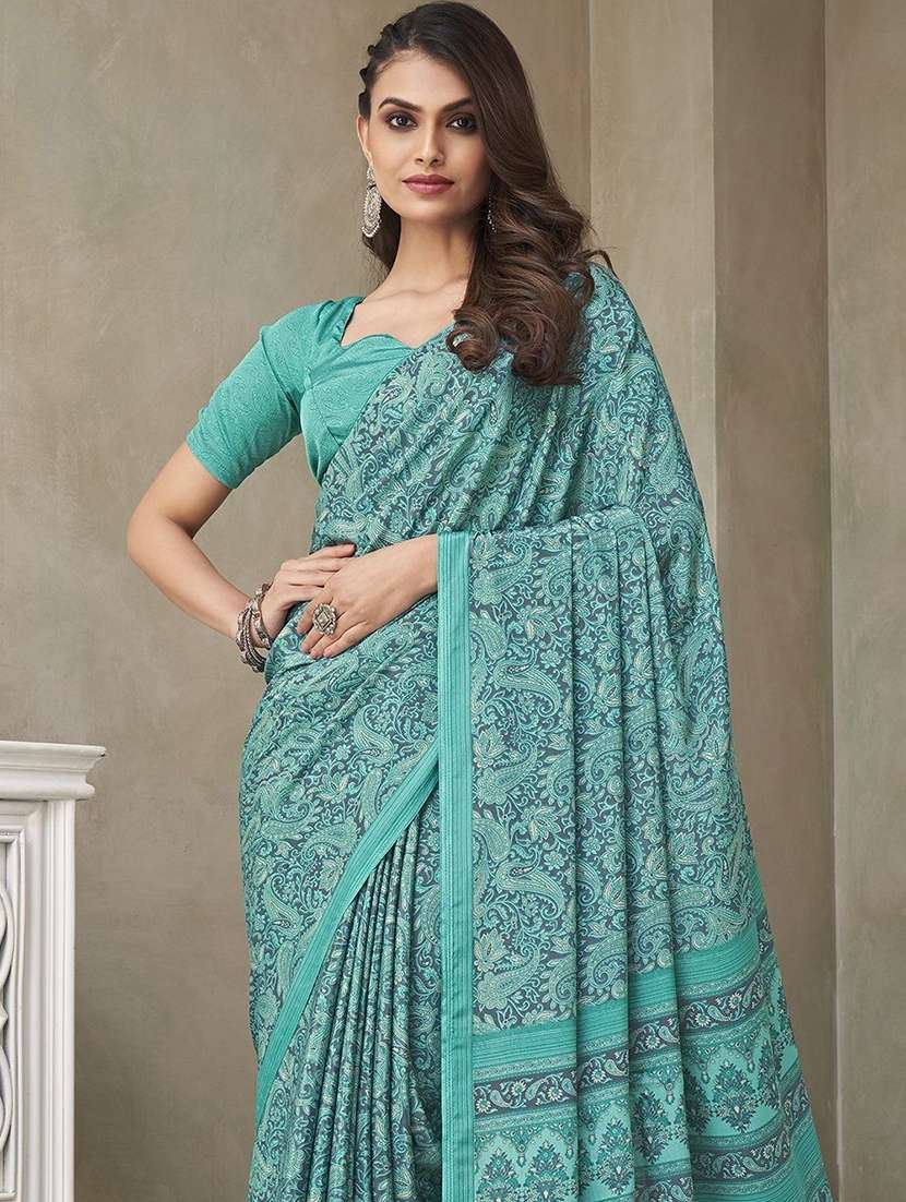 women printed casual wear saree with blouse - 22315737 -  Standard Image - 1