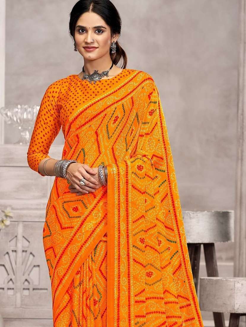 women printed casual wear saree with blouse - 22315745 -  Standard Image - 1