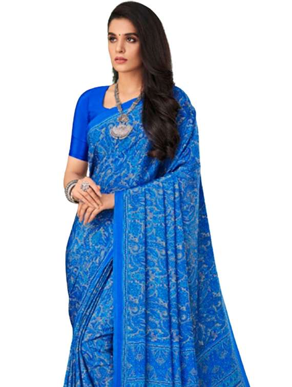 women printed casual wear saree with blouse - 22315750 -  Standard Image - 1