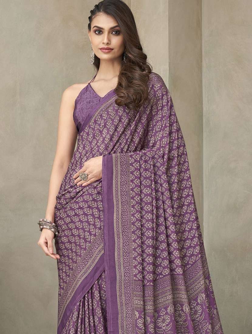 women printed casual wear saree with blouse - 22315752 -  Standard Image - 1