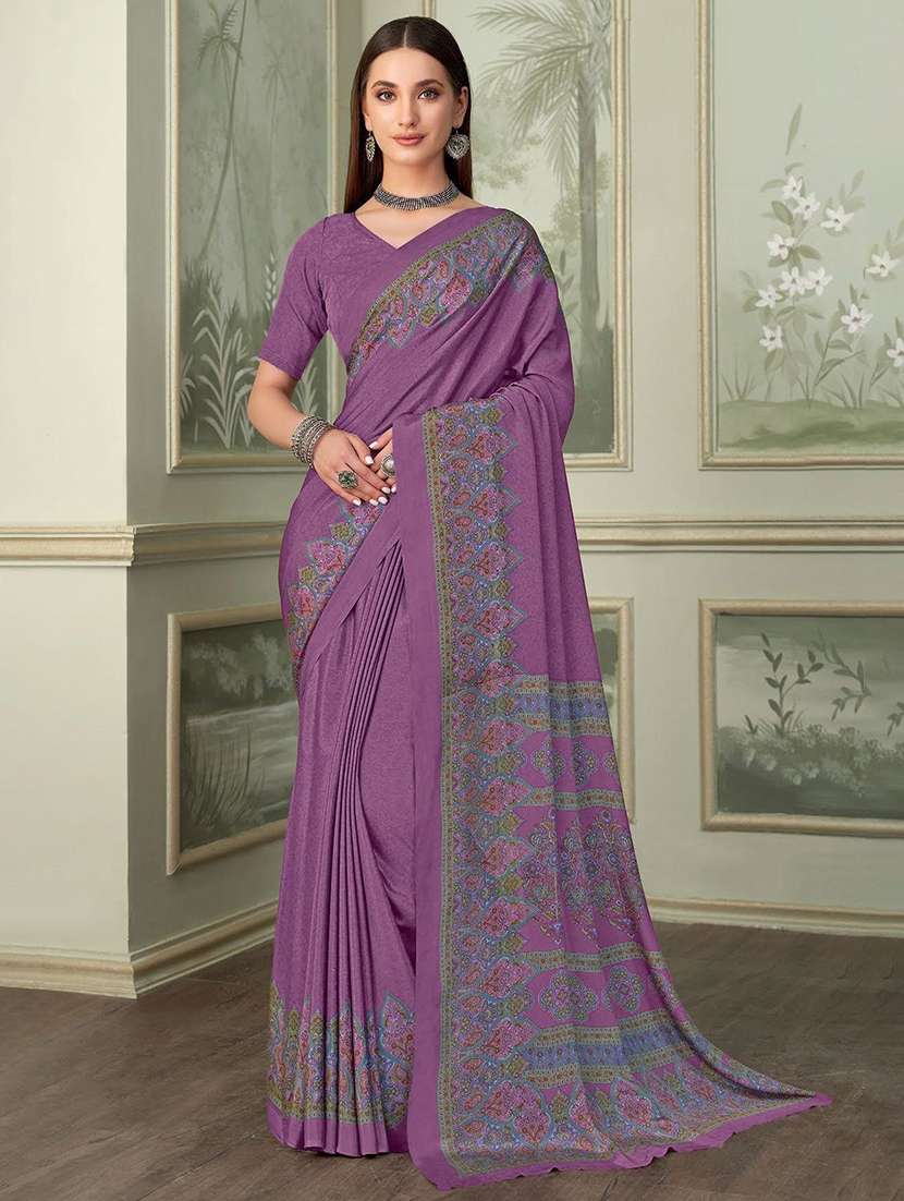women printed casual wear saree with blouse
