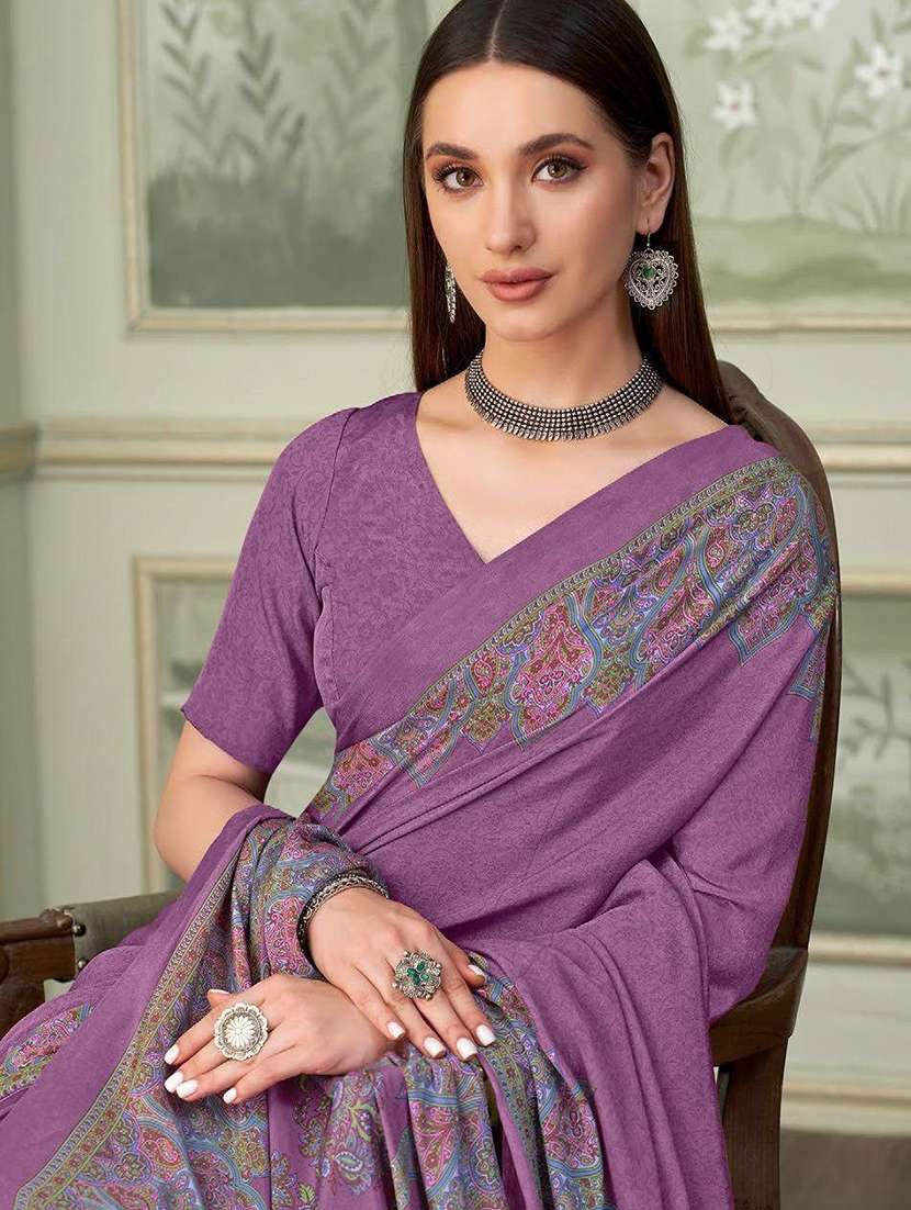 women printed casual wear saree with blouse - 22315754 -  Standard Image - 1