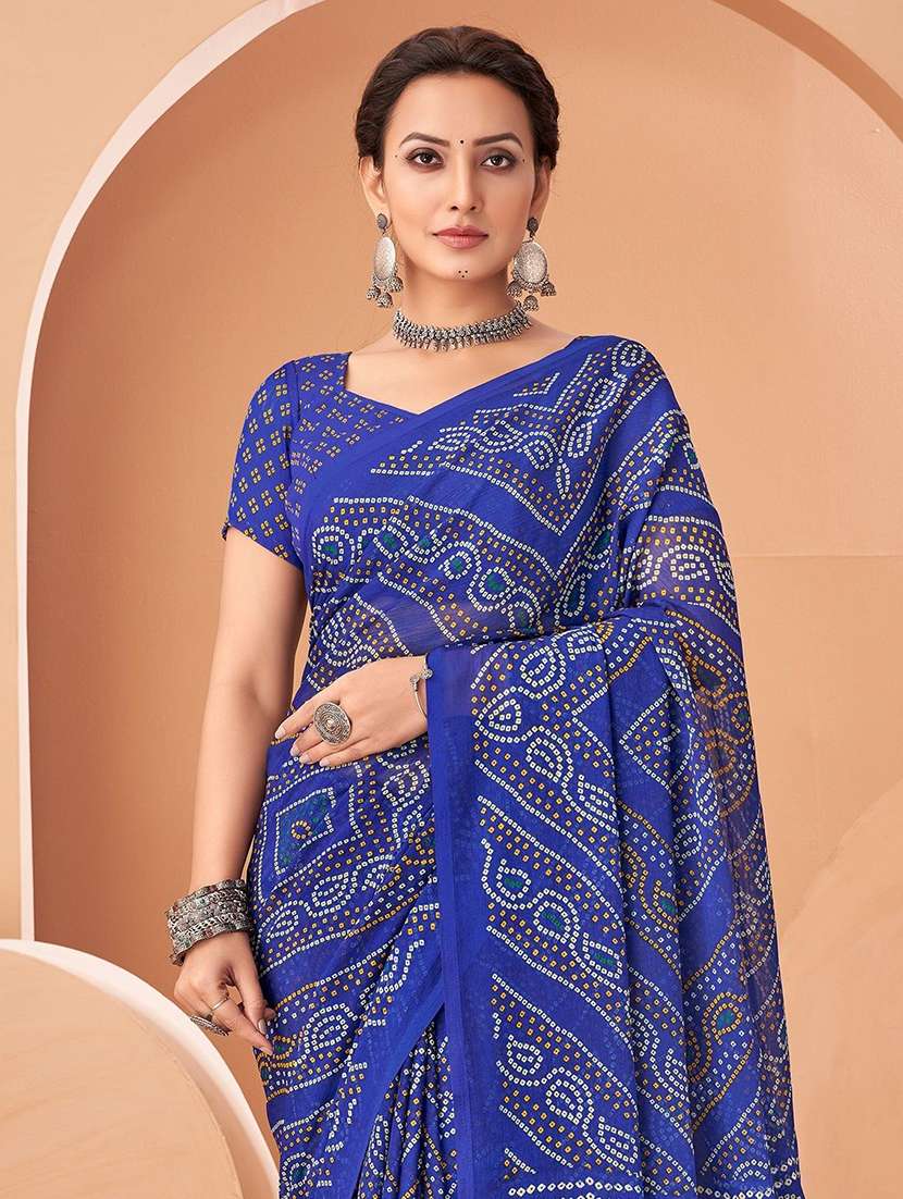 women printed casual wear saree with blouse - 22315769 -  Standard Image - 1