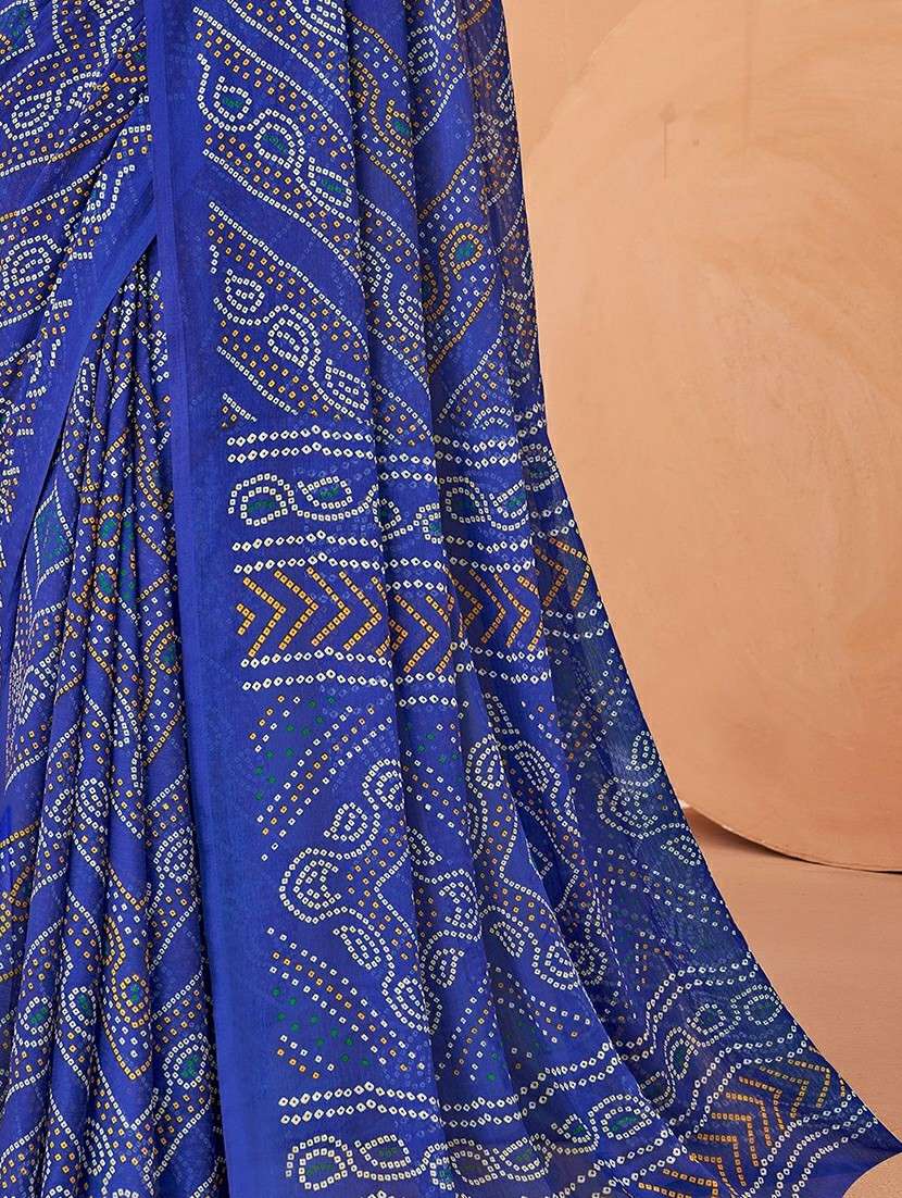 women printed casual wear saree with blouse - 22315769 -  Standard Image - 4