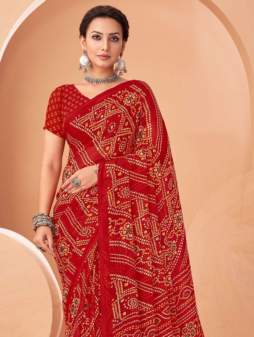 women printed casual wear saree with blouse - 22315786 -  Standard Image - 1
