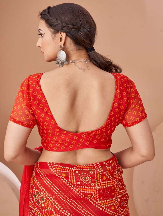 women printed casual wear saree with blouse - 22315786 -  Standard Image - 4