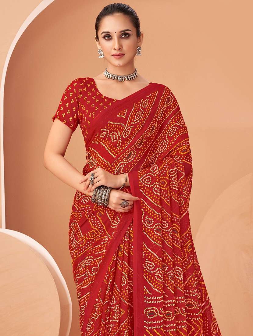 women printed casual wear saree with blouse - 22315793 -  Standard Image - 1
