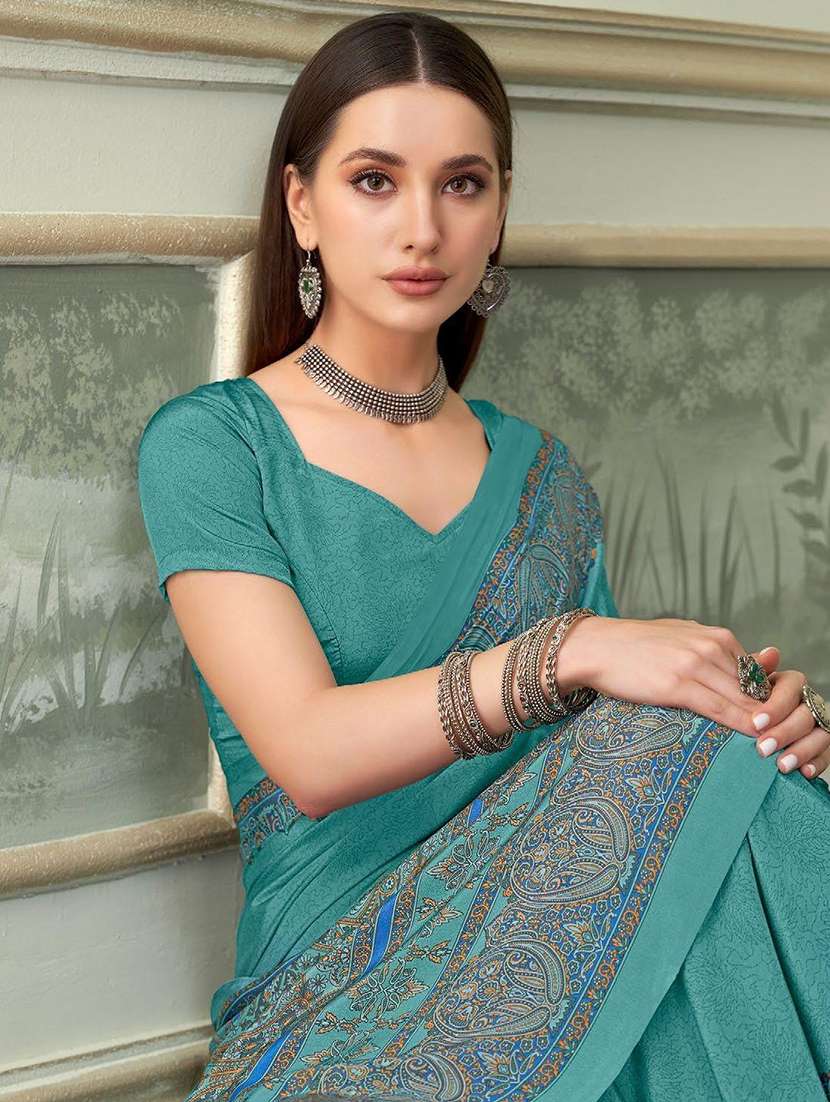women printed casual wear saree with blouse - 22315795 -  Standard Image - 1