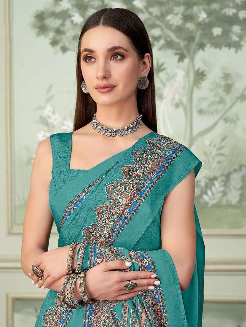 women printed casual wear saree with blouse - 22315799 -  Standard Image - 1