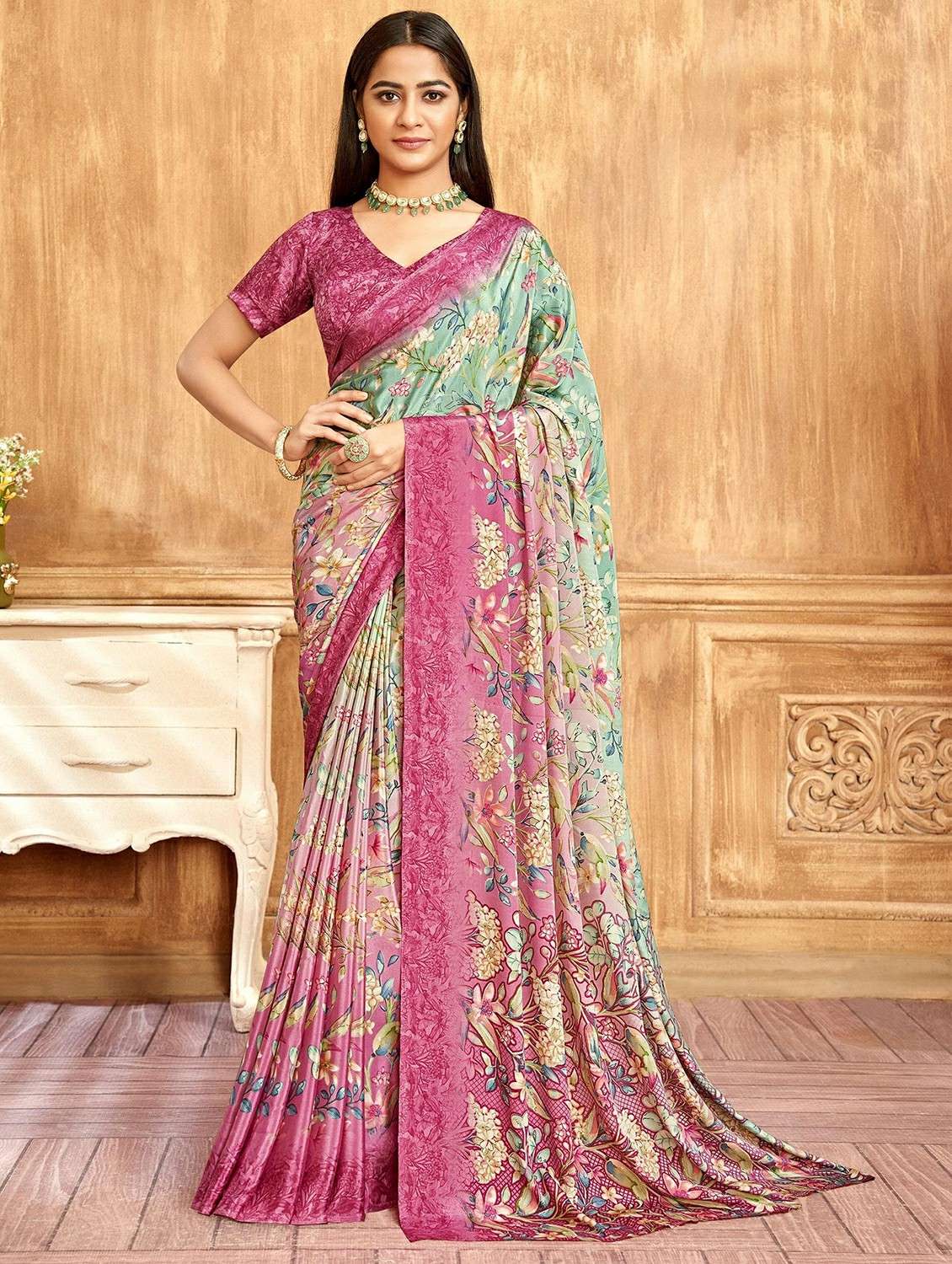 women printed casual wear saree