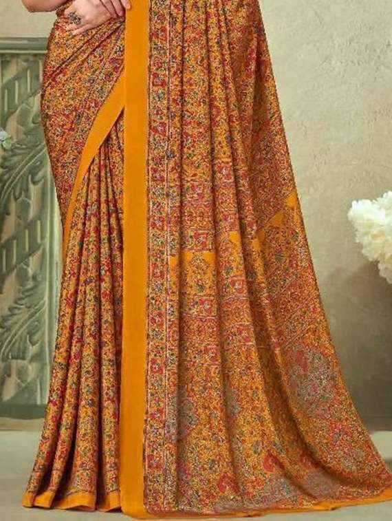 women printed casual wear saree with blouse - 22315807 -  Standard Image - 1
