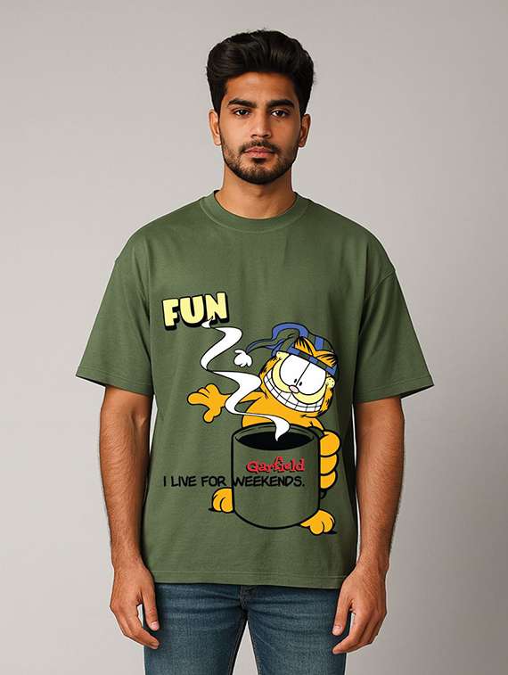 men front print short sleeve oversized t-shirt - 22315850 -  Standard Image - 1