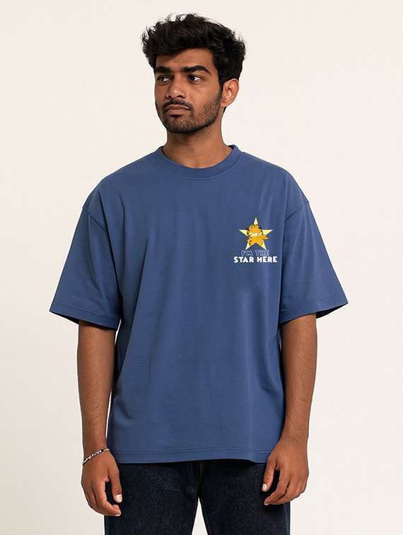 men front & back print short sleeve oversized t-shirt - 22315853 -  Standard Image - 1