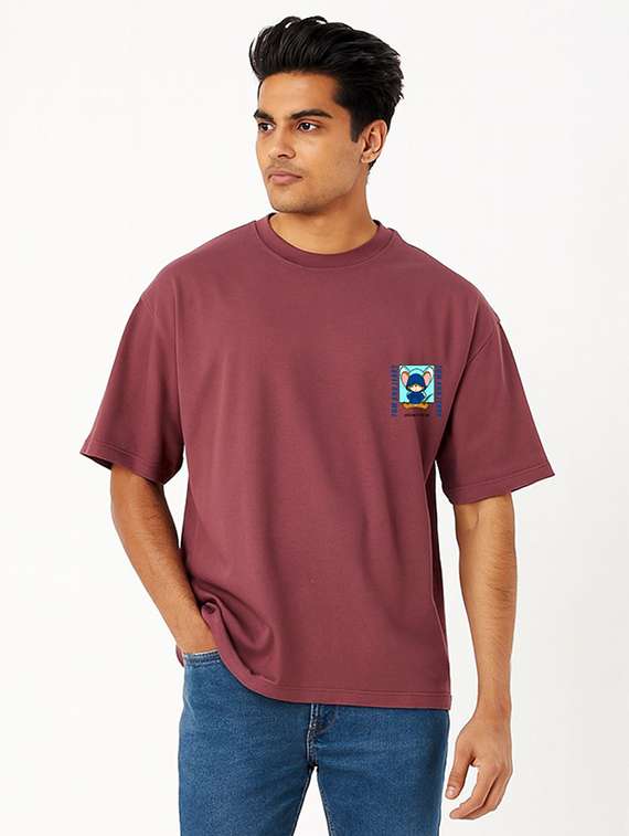 men front & back print short sleeve oversized t-shirt - 22315858 -  Standard Image - 1