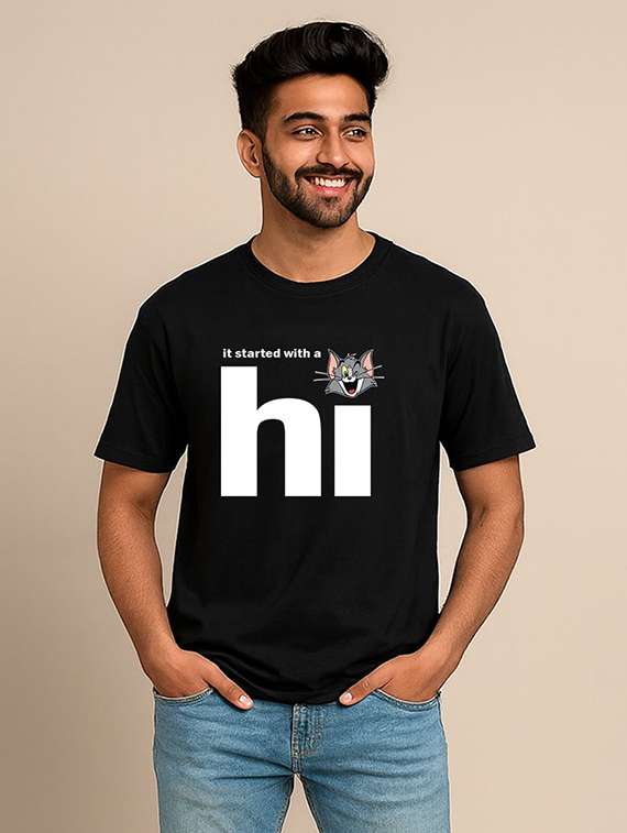 men front print short sleeve regular fit t-shirt - 22315863 -  Standard Image - 4