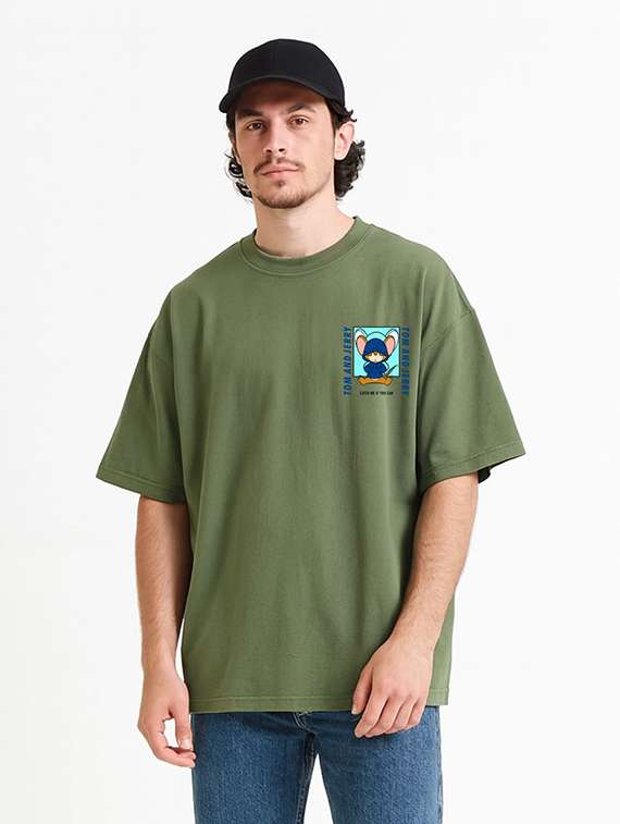 men front & back print short sleeve oversized t-shirt - 22315864 -  Standard Image - 1