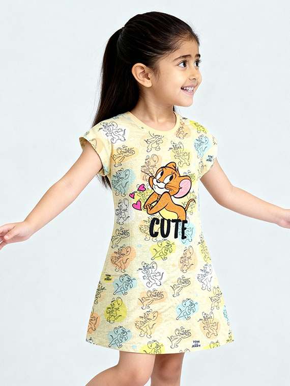 girls printed short sleeve a-line dress - 22315876 -  Standard Image - 1