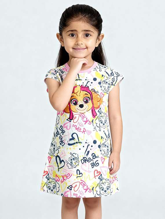 girls printed short sleeve a-line dress - 22315882 -  Standard Image - 1