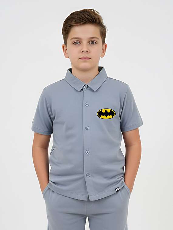 boys back printed collared short sleeve shirt - 22315892 -  Standard Image - 1