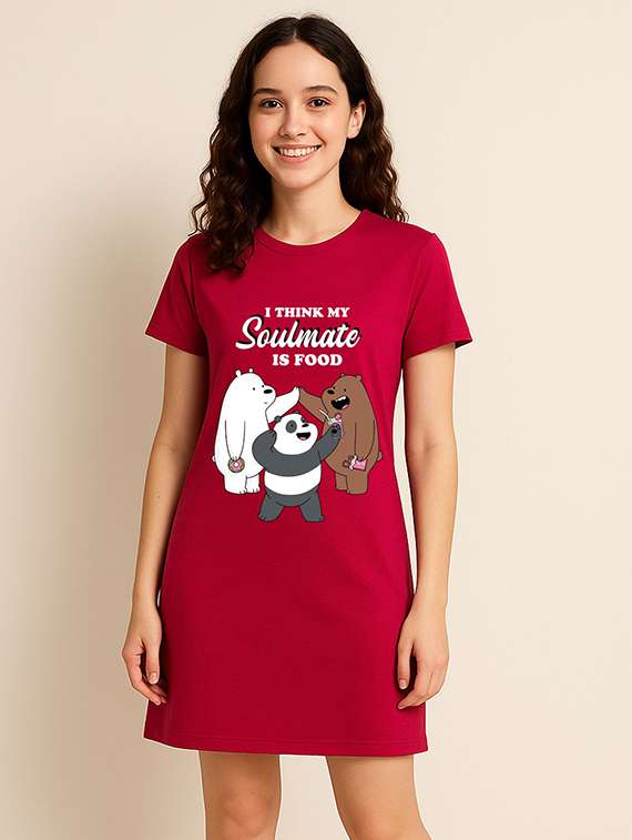 women printed short sleeve t-shirt dress - 22315900 -  Standard Image - 1